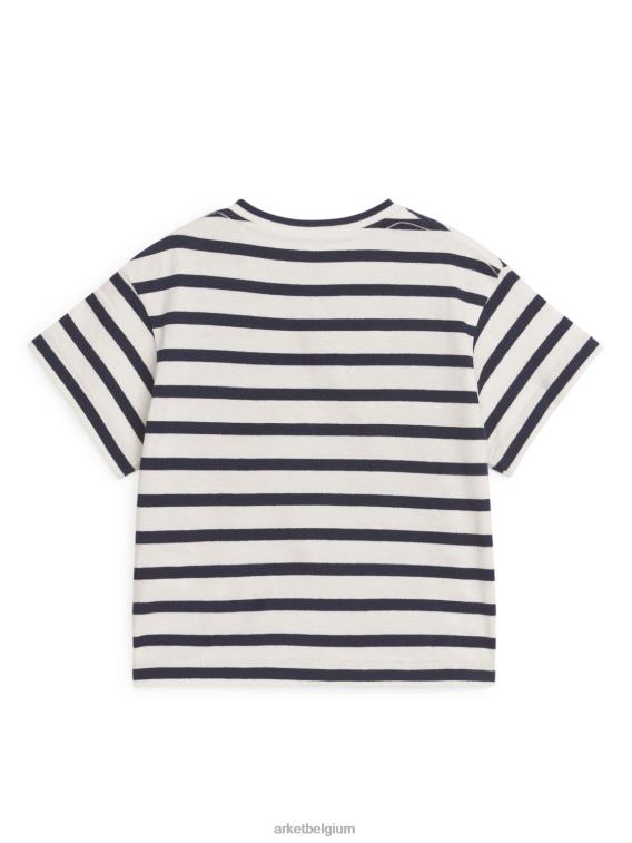 ARKET kleding 0DXJP1723 donkerblauw/wit T-shirt met korte mouwen kinderen - Image 2