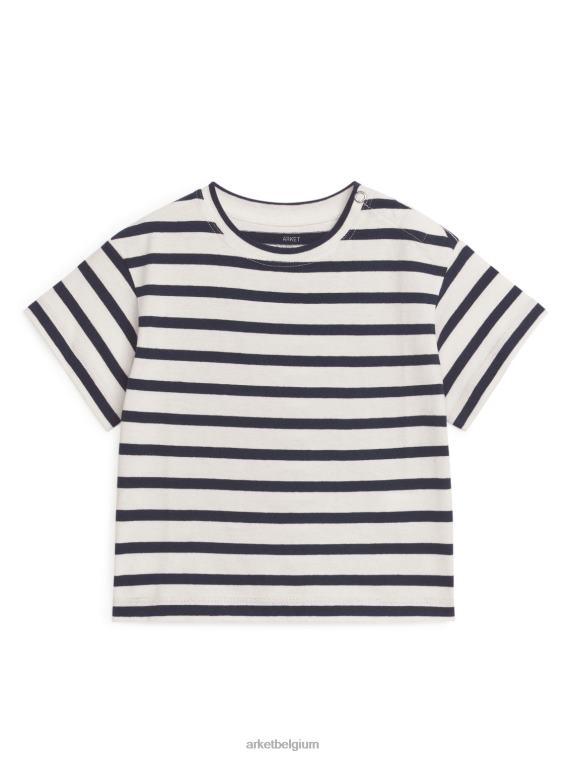 ARKET kleding 0DXJP1723 donkerblauw/wit T-shirt met korte mouwen kinderen - Image 1