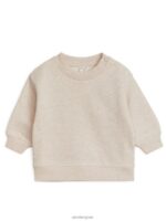 ARKET kleding 0DXJP1737 havermelange losvallende katoenen sweater kinderen