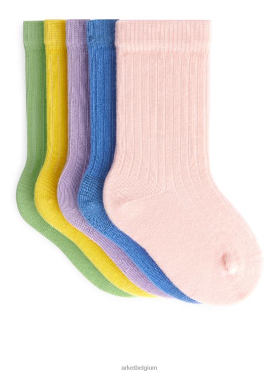 ARKET kleding 0DXJP1743 regenboog/meerkleurig ribgebreide babysokjes, 5 paar kinderen - Image 1