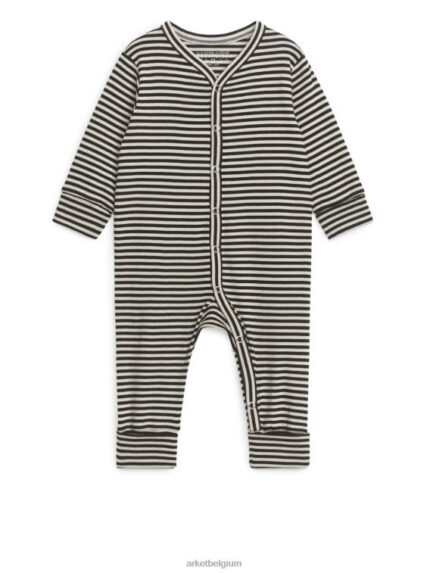 ARKET kleding 0DXJP1753 lichtbeige/zwart alles-in-één pyjamaset van 2 kinderen