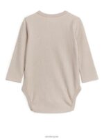 ARKET kleding 0DXJP1755 licht beige bodysuit van katoenlyocell kinderen - Image 4
