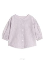 ARKET kleding 0DXJP1757 lila/wit linnen blouse kinderen