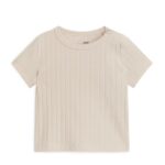 ARKET kleding 0DXJP1759 beige geribbeld t-shirt kinderen