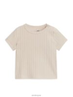 ARKET kleding 0DXJP1759 beige geribbeld t-shirt kinderen
