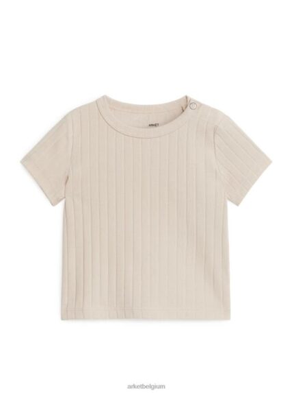 ARKET kleding 0DXJP1759 beige geribbeld t-shirt kinderen