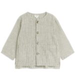 ARKET kleding 0DXJP1760 kaki/wit linnen overshirt kinderen