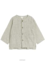 ARKET kleding 0DXJP1760 kaki/wit linnen overshirt kinderen