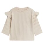 ARKET kleding 0DXJP1761 beige jersey top met ruches kinderen