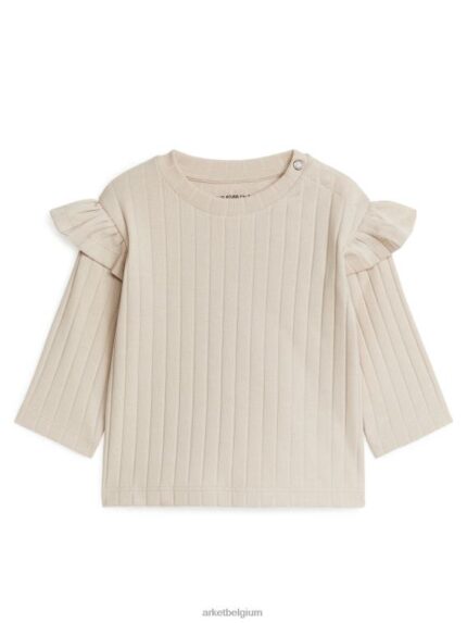 ARKET kleding 0DXJP1761 beige jersey top met ruches kinderen