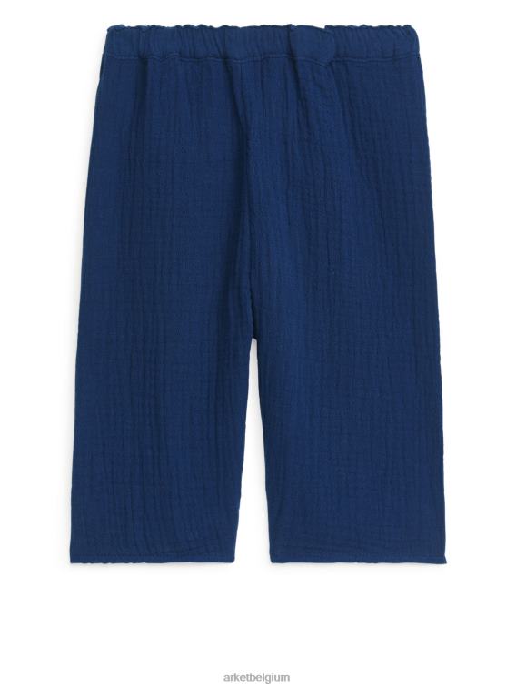 arket_kleding_0dxjp1769_donkerblauw_katoenen_mousseline_broek_kinderen.jpeg ARKET kleding 0DXJP1769 donkerblauw katoenen mousseline broek kinderen - Image 1