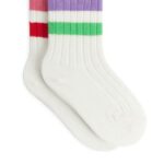 ARKET kleding 0DXJP1781 veelkleurig/wit geribbelde babysokjes kinderen