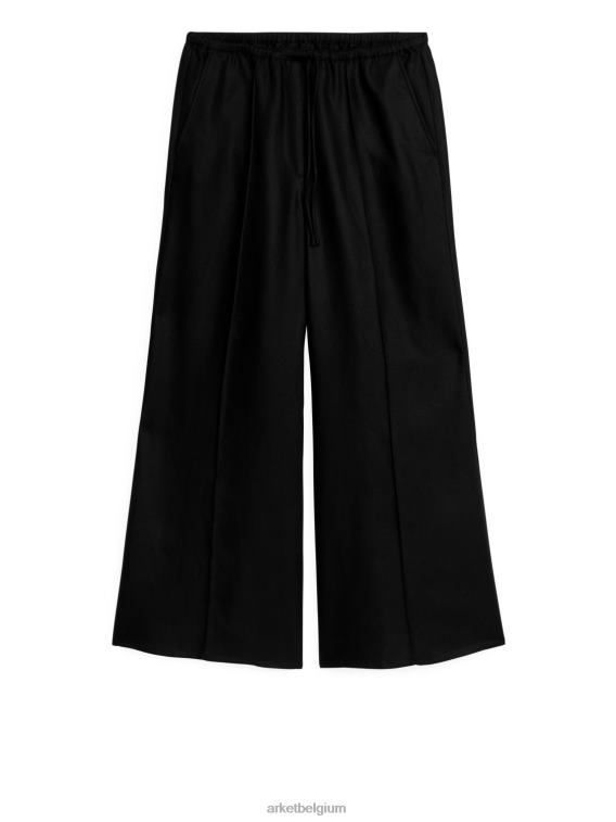 ARKET kleding 0DXJP180 zwart kick flare broek met trekkoord vrouwen - Image 1