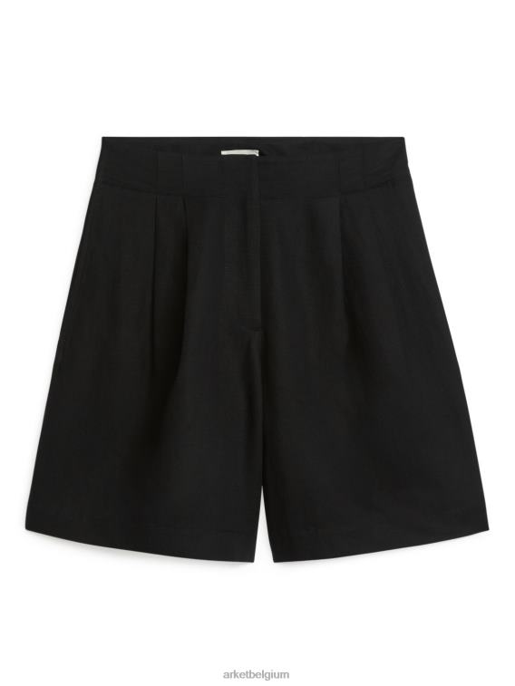 ARKET kleding 0DXJP186 zwart oversized short van linnenmix vrouwen - Image 1