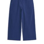 ARKET kleding 0DXJP192 blauw cropped katoenen linnen chino vrouwen