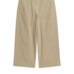 ARKET kleding 0DXJP193 beige cropped katoenen linnen chino vrouwen