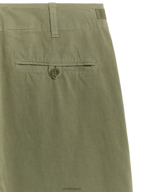 ARKET kleding 0DXJP199 kaki groen Katoenen chino met ronde pijpen vrouwen - Image 6