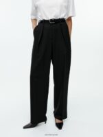 ARKET kleding 0DXJP208 zwart broek van keperstof van wolmix vrouwen - Image 2