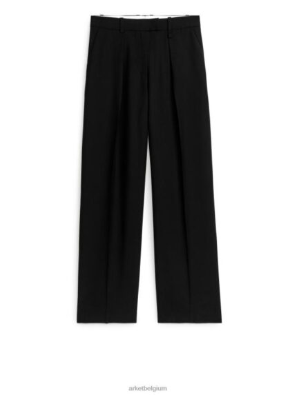 ARKET kleding 0DXJP208 zwart broek van keperstof van wolmix vrouwen
