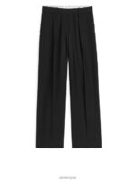 ARKET kleding 0DXJP208 zwart broek van keperstof van wolmix vrouwen - Image 6