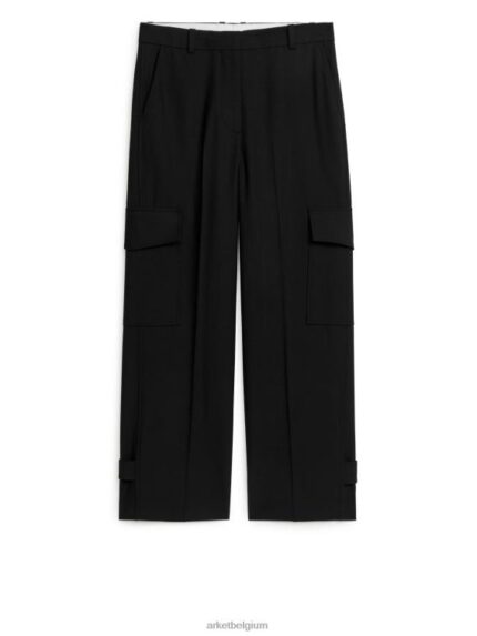 ARKET kleding 0DXJP213 zwart cargobroek van wolmix vrouwen