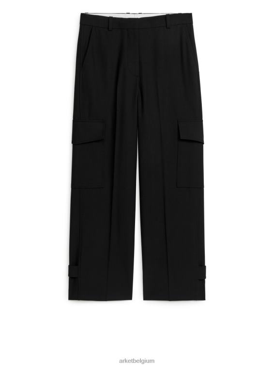arket_kleding_0dxjp213_zwart_cargobroek_van_wolmix_vrouwen.jpeg ARKET kleding 0DXJP213 zwart cargobroek van wolmix vrouwen - Image 1