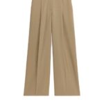 ARKET kleding 0DXJP214 donker beige wijde hopzakwollen broek vrouwen