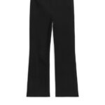 ARKET kleding 0DXJP225 zwart cropped katoenen stretchbroek vrouwen