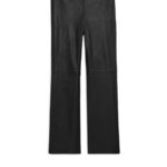 ARKET kleding 0DXJP226 zwart cropped broek van stretchleer vrouwen