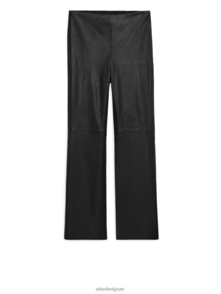 ARKET kleding 0DXJP226 zwart cropped broek van stretchleer vrouwen