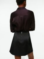 ARKET kleding 0DXJP236 zwart satijnen minirok vrouwen - Image 3