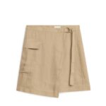ARKET kleding 0DXJP237 donker beige Utility linnen rok vrouwen