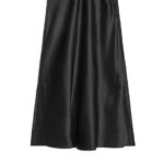 ARKET kleding 0DXJP241 zwart schuin uitgesneden satijnen rok vrouwen