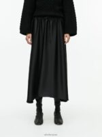 ARKET kleding 0DXJP243 zwart midi-satijnen rok vrouwen - Image 2