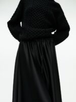 ARKET kleding 0DXJP243 zwart midi-satijnen rok vrouwen - Image 4
