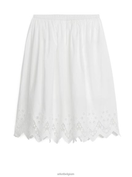 ARKET kleding 0DXJP244 wit rok met kanten rand vrouwen