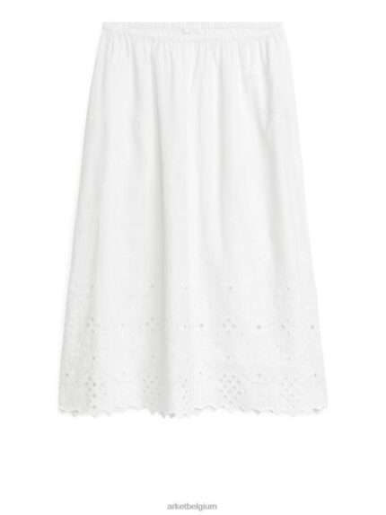 ARKET kleding 0DXJP253 wit geborduurde rok vrouwen