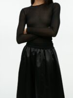 ARKET kleding 0DXJP266 zwart rok van taft vrouwen - Image 3