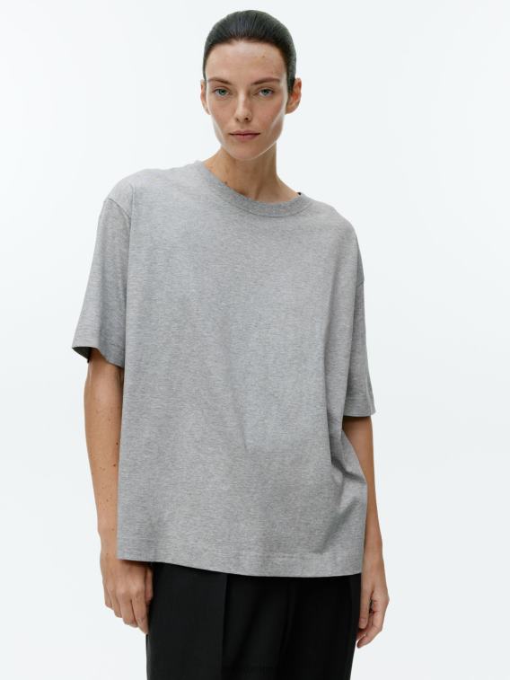 ARKET kleding 0DXJP276 grijs gemêleerd oversized t-shirt vrouwen - Image 2