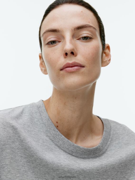 ARKET kleding 0DXJP276 grijs gemêleerd oversized t-shirt vrouwen - Image 4