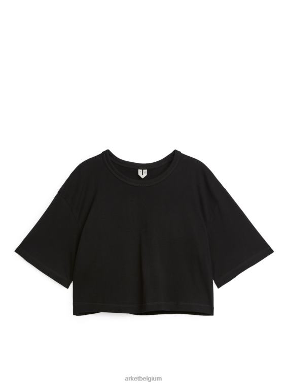 arket_kleding_0dxjp298_zwart_cropped_t_shirt_vrouwen.jpeg ARKET kleding 0DXJP298 zwart cropped t-shirt vrouwen - Image 1