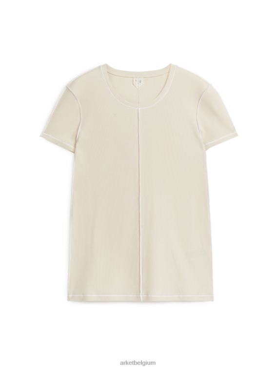 arket_kleding_0dxjp311_gebroken_wit_wit_slim_fit_katoenen_t_shirt_vrouwen.jpeg ARKET kleding 0DXJP311 gebroken wit/wit slim-fit katoenen t-shirt vrouwen - Image 1