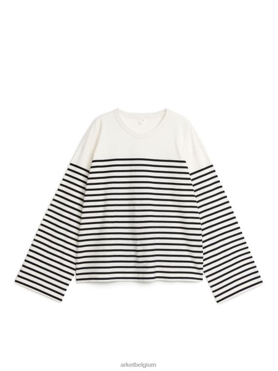 ARKET kleding 0DXJP324 gebroken wit/zwart oversized t-shirt vrouwen - Image 1