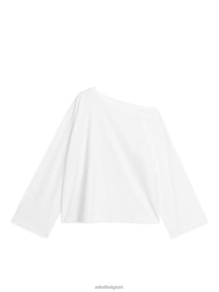 ARKET kleding 0DXJP333 wit T-shirt met asymmetrische hals vrouwen
