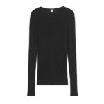 ARKET kleding 0DXJP354 zwart ribzijde top vrouwen