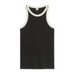 ARKET kleding 0DXJP355 zwart/gebroken wit rib racer tanktop vrouwen