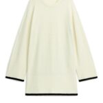 ARKET kleding 0DXJP360 gebroken wit/zwart bouclé trui vrouwen