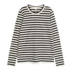 ARKET kleding 0DXJP362 zwart/beige T-shirt met lange mouwen vrouwen