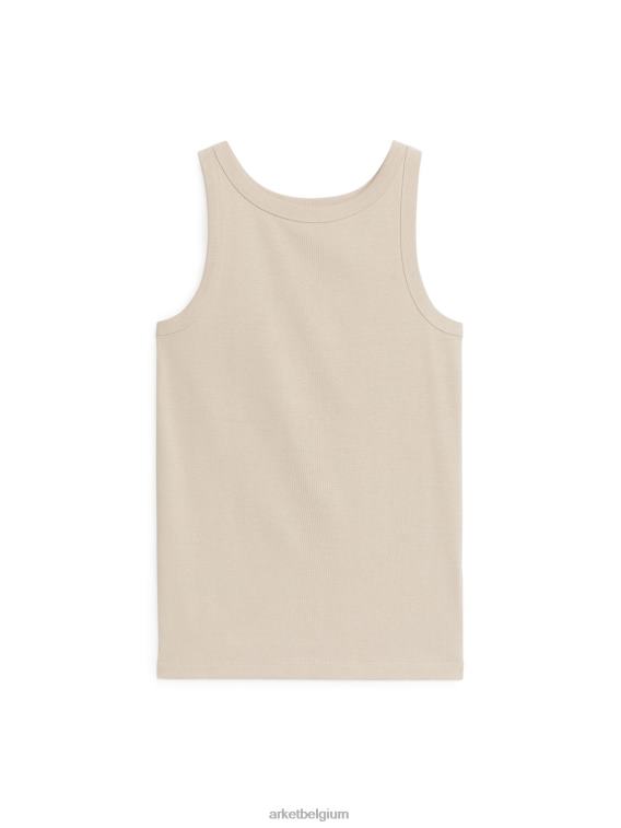 arket_kleding_0dxjp367_beige_geribde_tanktop_vrouwen.jpeg ARKET kleding 0DXJP367 beige geribde tanktop vrouwen - Image 1