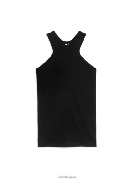 ARKET kleding 0DXJP375 zwart geribbelde racertank vrouwen